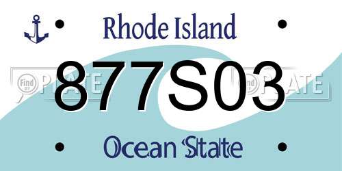 877S03 Rhode Island License Plate