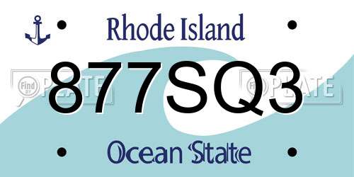 877SQ3 Rhode Island License Plate
