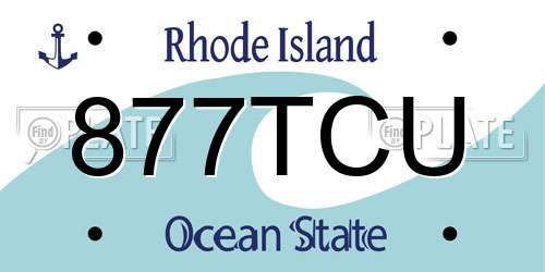 877TCU Rhode Island License Plate