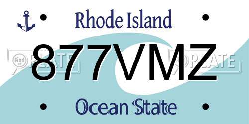 877VMZ Rhode Island License Plate