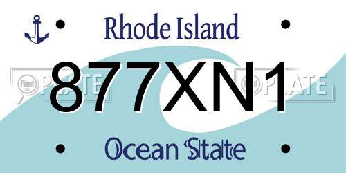 877XN1 Rhode Island License Plate