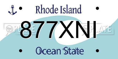 877XNI Rhode Island License Plate