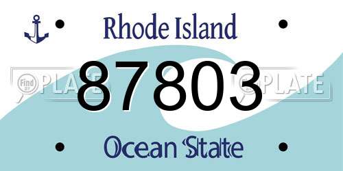 87803 Rhode Island License Plate