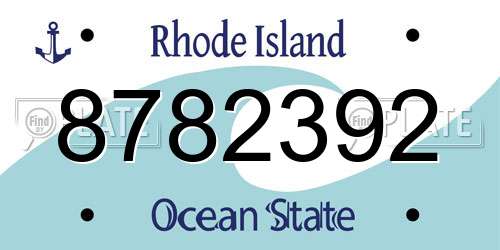 8782392 Rhode Island License Plate