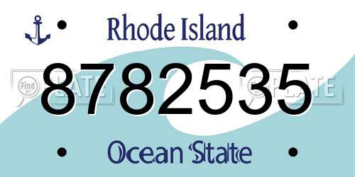 8782535 Rhode Island License Plate