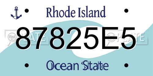 87825E5 Rhode Island License Plate