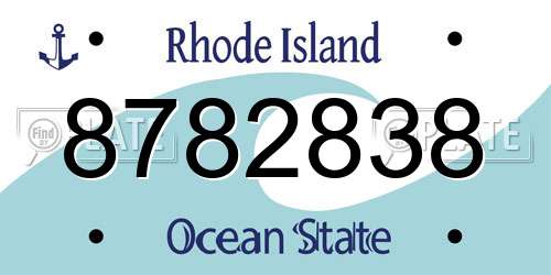 8782838 Rhode Island License Plate