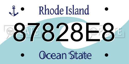 87828E8 Rhode Island License Plate