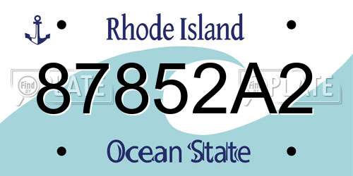 87852A2 Rhode Island License Plate