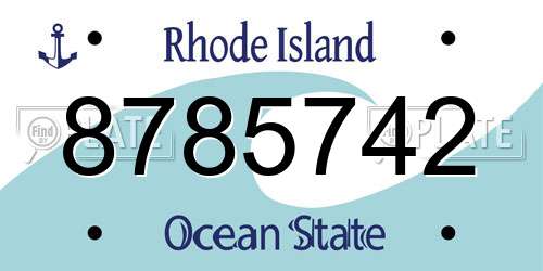 8785742 Rhode Island License Plate
