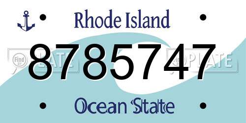 8785747 Rhode Island License Plate