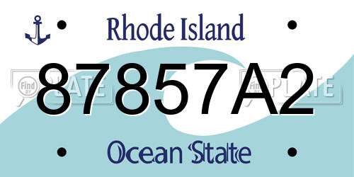 87857A2 Rhode Island License Plate