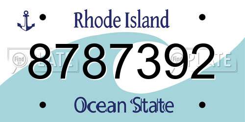 8787392 Rhode Island License Plate