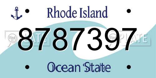 8787397 Rhode Island License Plate