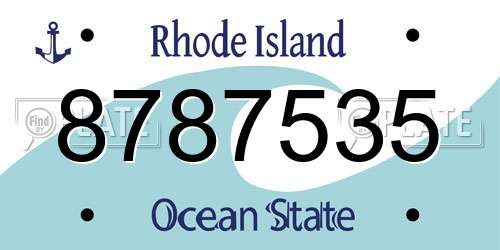 8787535 Rhode Island License Plate