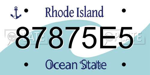87875E5 Rhode Island License Plate