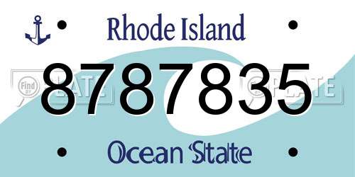 8787835 Rhode Island License Plate