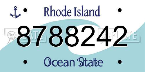 8788242 Rhode Island License Plate