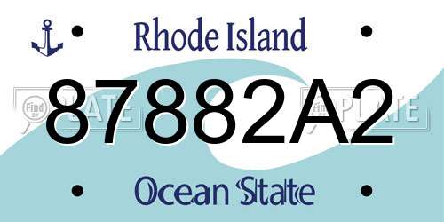 87882A2 Rhode Island License Plate