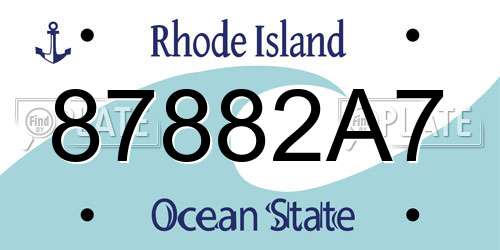 87882A7 Rhode Island License Plate