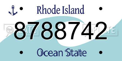 8788742 Rhode Island License Plate