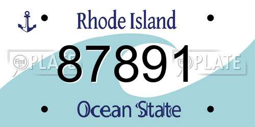 87891 Rhode Island License Plate
