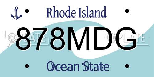 878MDG Rhode Island License Plate