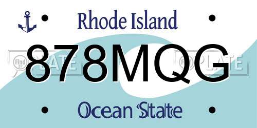 878MQG Rhode Island License Plate