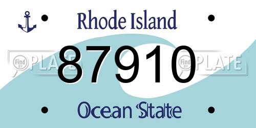 87910 Rhode Island License Plate