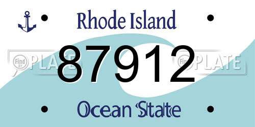 87912 Rhode Island License Plate