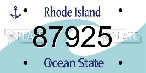87925 Rhode Island License Plate