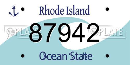 87942 Rhode Island License Plate