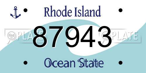 87943 Rhode Island License Plate