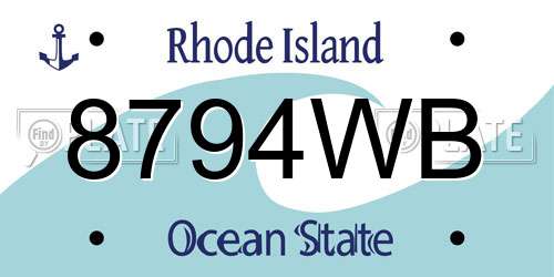 8794WB Rhode Island License Plate
