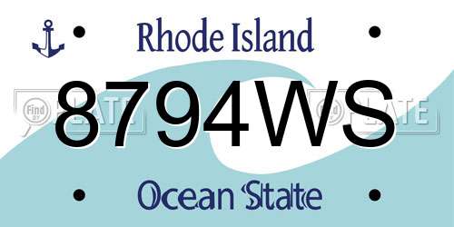 8794WS Rhode Island License Plate