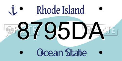 8795DA Rhode Island License Plate