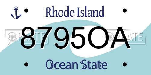 8795OA Rhode Island License Plate