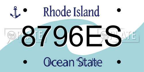 8796ES Rhode Island License Plate