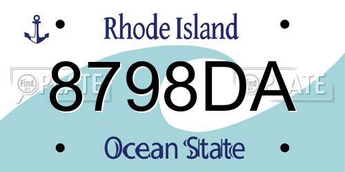 8798DA Rhode Island License Plate