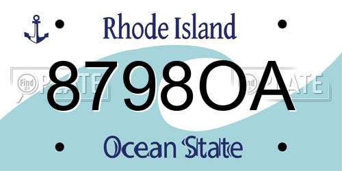 8798OA Rhode Island License Plate