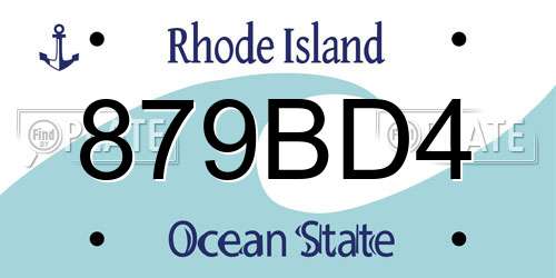 879BD4 Rhode Island License Plate