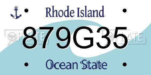 879G35 Rhode Island License Plate