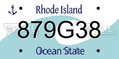 879G38 Rhode Island License Plate
