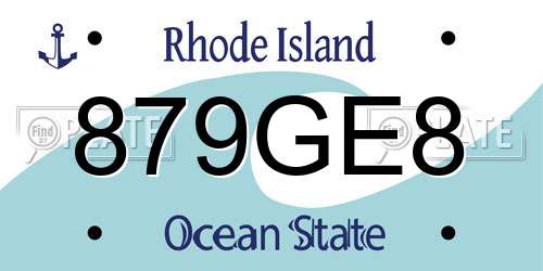 879GE8 Rhode Island License Plate