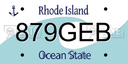 879GEB Rhode Island License Plate