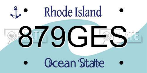 879GES Rhode Island License Plate