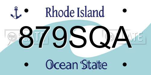 879SQA Rhode Island License Plate