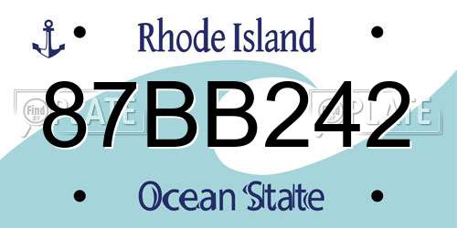87BB242 Rhode Island License Plate