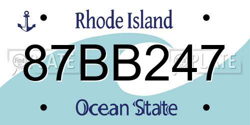 87BB247 Rhode Island License Plate
