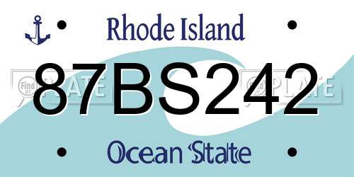 87BS242 Rhode Island License Plate